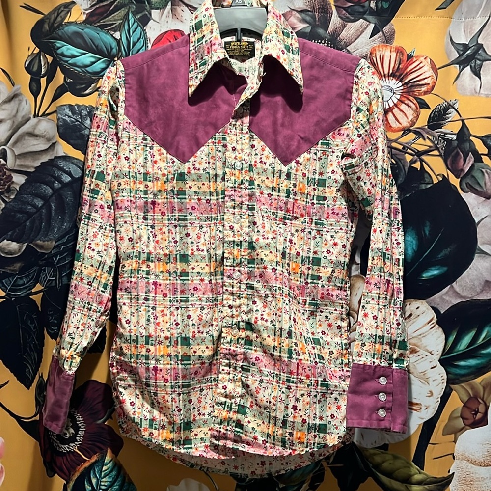 Vintage floral Western Style Shirt